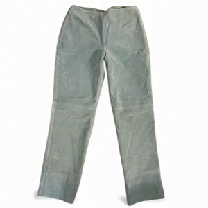 Vintage Bagatelle Blue Suede Pants 12 Leather High Waisted Straight Leg Trouser